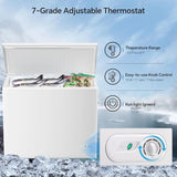 3.5 Cubic Feet Chest Freezer with 2 Removable Baskets Free Standing Top Open Door Compact Freezer with Adjustable Temperature for Home/Kitchen/Office/Bar (3.5 Cubic Feet, White) image 3