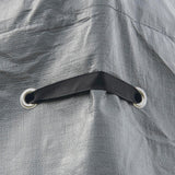 Universal winter tarpaulin, suitable for tall sunshades, used for storing barbecue grills and outdoor furniture, with fireproof and weather-resistant properties, measuring 10 feet by 12 feet, and in gray color. image 4