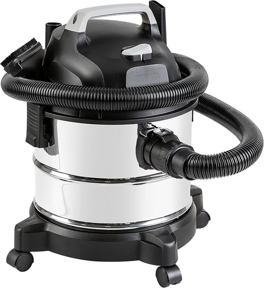Basic type wet-dry dual-purpose vacuum cleaner, 4-gallon capacity for home use, 3 horsepower, stainless steel material, gray/black