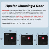 RV Tankless Water Heater without Door, , Propane Gas, DC 12V, 3 Optional Door Sizes 15"x15", 15"x18" and 18"x18" for Refitment, Compatible with All RVs, Sufficient Power, High Altitude image 3