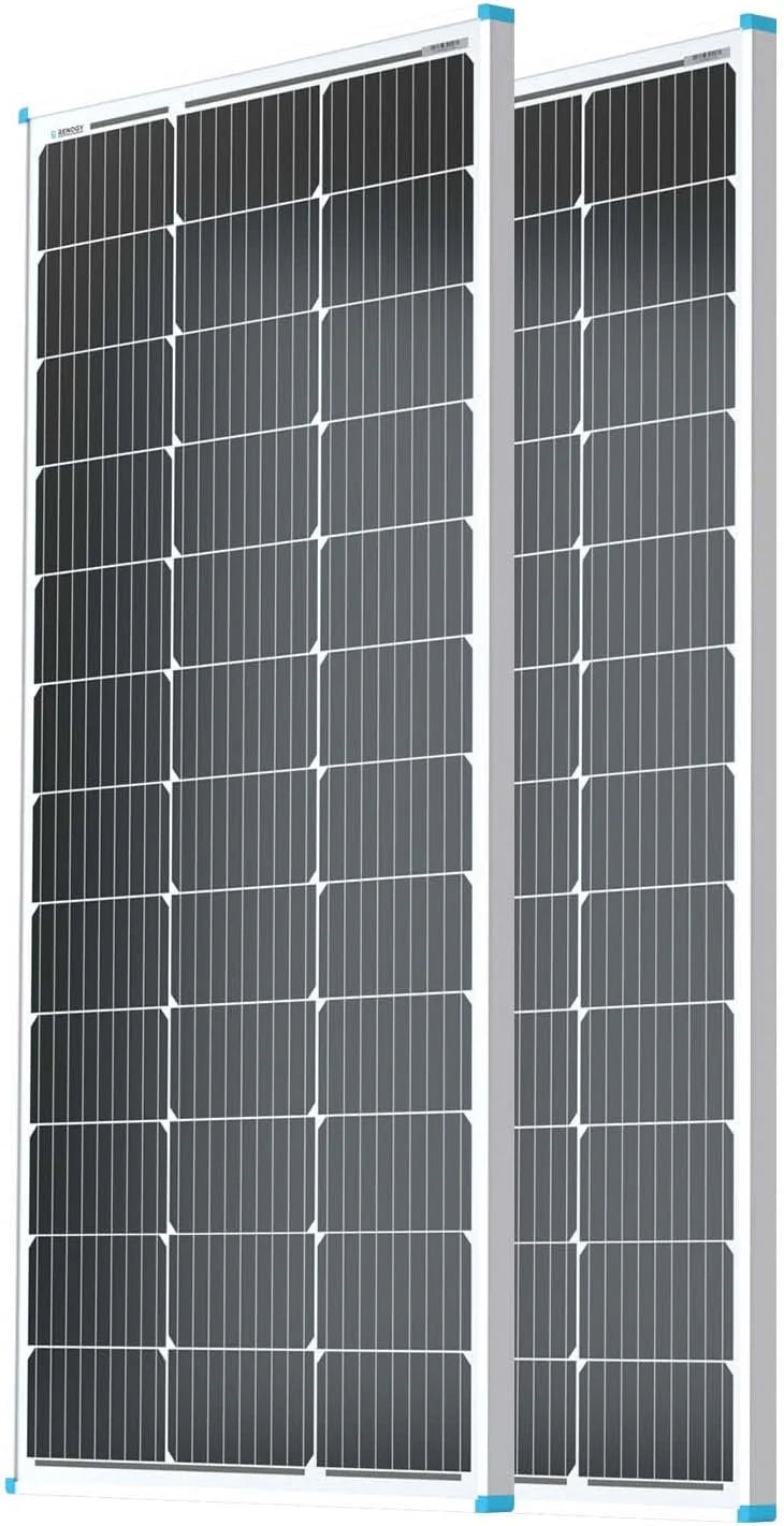 Solar Panel 100 Watt 12 Volt, High-Efficiency Monocrystalline PV Module Power Charger for RV Marine Rooftop Farm Battery and Other Off-Grid Applications, RNG-100D-SS, Single 100W