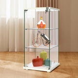4 Layers 15.7''W x 15.7''D x 62.6''H Glass Display Cabinet Countertop Showcase with Lock, 5mm Tempered Glass 25mm MDF Base image 2