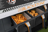 Blackstone 1962 Air Fryer Combo & Two Burners Stainless Steel Gas Hood, Wheels, Two Side Shelf – Heavy Duty Outdoor Griddle Station for Backyard, Patio, 28 inch Black image 3