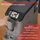 Full Automatic Espresso Machine with Built-In Grinder & Milk Frother - FTF Touchscreen Coffee Maker for Latte/Cappuccino, 20 Bar Pressur & 1.5L... image 5