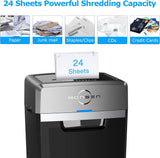 Heavy Duty Paper Shredder, 24-Sheet Cross-Cut Shredder, 40-Min Continuous Running Time, Commercial Grade Shredder for Office, 9-Gallon Big Basket, 55dB Super Quiet, P-4 High Security (S3105) image 2