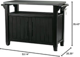 Outdoor Rolling Table Cart for Food Prep, Storage, Bar & Grill, Dark Brown image 3