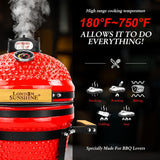 13-inch ceramic Kamodo charcoal barbecue grill - red image 3