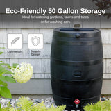 RTS Home Accents 50-Gallon ECO Rain Barrel Made with 100% Recycled Plastic, Flat Back Rain Water Collection Barrel, Black image 4