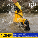 3/4HP Submersible Sewage Effluent Pump, Cast Iron, 115V 6400 GPH Automatic Tethered Float Switch, Sump Pump for Sump Basin, Basement, Residential Sewage, 2'' NPT Discharge image 4