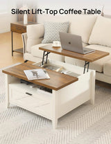 Retro-style high-back coffee table in white image 2