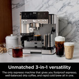 Italian coffee machine, drip coffee machine, rapid cold brew coffee machine, integrated grinder, hand-free milk frother, equipped with a strike plate, water filter, cleaning sheet, descaling agent image 4