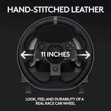 Drive Force racing car steering wheel and pedals, real force feedback function, stainless steel shift paddles, leather steering wheel cover suitable for Xbox Series X|S, Xbox One, PC and Mac - Black image 4