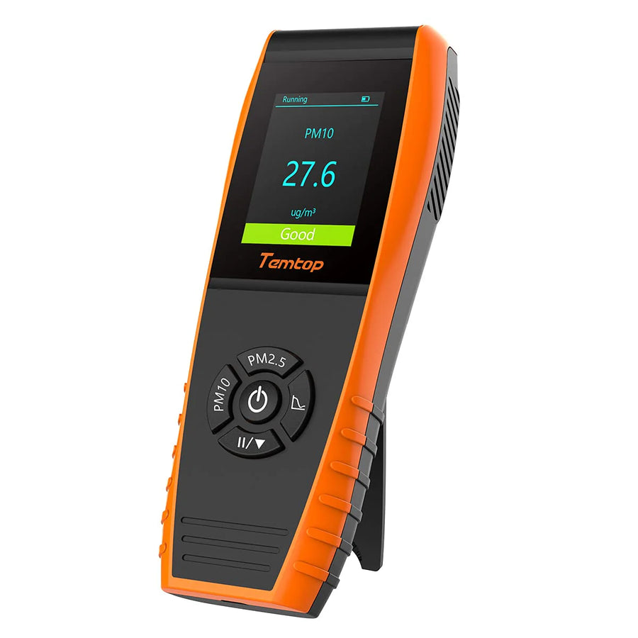 Air Quality Monitor PM2.5 PM10 Particle Counter, Formaldehyde, Temperature, Humidity, TVOC AQI Tester for Indoor/Outdoor Air Pollution Detection w/Data Export