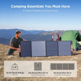 200 Watt Portable Solar Panel for Power Station,RV Essentials,200W 20V Foldable Solar Charger with Solar Cable,23.5% High Efficiency IP67 Waterproof 4 Kickstands for Camping RV Road Trip image 3
