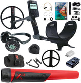 Fast Multi Frequency Metal Detector with 11'' FMF Search Coil and MI-6 Pinpointer, Black