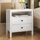 Modern bedside table with black metal finish - 2-piece set image 4