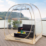 Pop-up bubble tent - Large extra-large rainproof shelter - Warm camping tent - Winter tent - Light gray image 4