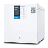 Compact refrigerator freezer, suitable for general use, with a white appearance, equipped with a NIST calibrated thermometer, manual defrosting device, hospital-grade power cord and front locking mechanism. image 3