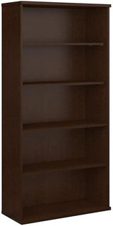 Bush Business Furniture Series C Tall 5 Shelf Bookcase in Mocha Cherry, Large Bookshelf for Home and Professional Office