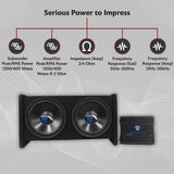 RV12.2B 1200W Dual 12" Car Subwoofer Enclosure Mono Amplifier Amp Kit image 3