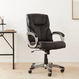 High-back executive office chair, adjustable in height, tiltable, rotatable, uniform size, white/mustard color image 3