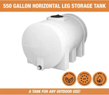 Horizontal Polyethylene Reservoir Water Tank with Legs, 550 Gallon, Made in the USA, Poly Tank for Water and Non-Flammable Liquids, Rust and Corrosion Proof image 3