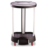Administrative series floor-standing clothing storage basket / laundry basket, with front locking casters, capacity 30 gallons, black, without handle cover, suitable for hospitals / medical laboratories / commercial premises