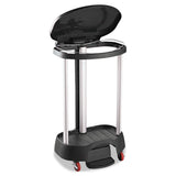 Administrative series floor-standing clothing storage basket / laundry basket, with front locking casters, capacity 30 gallons, black, without handle cover, suitable for hospitals / medical laboratories / commercial premises image 2