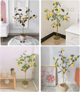 Fake Bonsai Tree The Artificial Plant Small Potted Plant Decorates The Artificial Flower Lemon Tree, 37 Inches High, It is A Good Choice Both Indoors and Outdoors. Artificial Bonsai Tree image 4
