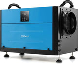 Commercial dehumidifier, suitable for 1300 square feet of basements, warehouses or work sites, equipped with a 9.8-foot drainage pipe and a wired remote control panel, white model. image 3