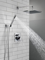 Square shower head set, rain shower head and handle set made of brushed nickel material, valve cover kit, 10 inches, stainless steel image 3
