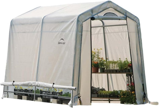 0 feet x 10 feet "GrowIT" Green House - Built-in Simple Greenhouse. It features a sleek design, a high ceiling design, an outdoor planting room with easy access, and is equipped with a transparent waterproof cover.