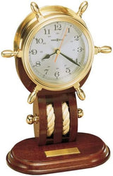 Type II Wall Clock 549-644 - Climate and Navigation Series Pure Brass Ship Rudder Decorative Model, with Redwood Base and Quartz Movement
