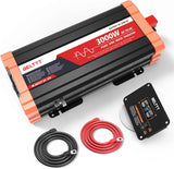 2000W Pure Sine Wave Inverter, Car Power Inverter 12V to 120V AC Converter for RV, Truck, Solar, Outdoor with Dual AC and 20A Socket, 5V 2.1A USB, Surge 4000W, Hardwire Port, Remote Controller image 2