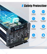 5000 Watt Power Inverter 12V to 110V 120V for Vehicle, Solar Inverter System, Heavy Duty, RV, Truck, Off Grid,Camping with 4 AC Outlets, LCD Display, Wireless Remote Control, Car Power Inverter image 4