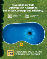 Cordless Robotic Pool Vacuum Cleaner - Intelligent Path Opimization, Cleans Floor, Walls, and Waterline - Suitable for Above & In-Ground Pools up to 2,260 sq.ft, Light Gray image 4