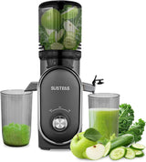 Cold press juicer, 5.3-inch feed opening, slow-speed mixing type machine, power 300 watts, capable of extracting whole fruits and vegetables, easy to clean, high juice output, white appearance image 3