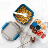Lunch Bento Box Work Compartment Cute Ladies Microwave Portable Container Cutlery Picnic Set(E) image 2