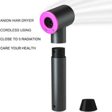 Anion Hair Dryer, Hot Air and Cold Air Available Negative Ion Cordless Hair Blower USB Output As Power Bank for Digital Charging Smart Battery Indicator Travel Hair Blower image 2