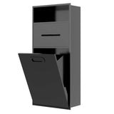 6.2 Gallon Bathroom Trash Can Tilt Out Trash Bin Cabinet, Hidden Trash Can Cabinet Recessed Wall Mounted Stainless Steel with Toilet Paper Holder for Bathroom/Bedroom/Office/Kitchen, Black image 4