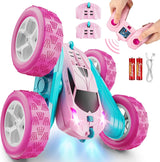 Children's version remote control car (suitable for children over 6 years old), RC car stunt toy, four-wheel drive, double-sided design, 360° rotating remote control, with headlights, is a birthday or Christmas gift for boys aged 6, 7, 8, 9, 10, 11, image 3