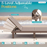 Outdoor Chaise Lounge Chair Set of 2 for Patio Poolside, Waterproof & Adjustable & Easy Assembly Sun Lounger for Outside Deck, Pool, Beach, Black image 3