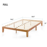 Mellow 12 Inch Solid Wood Platform Bed with Wooden Slats image 3