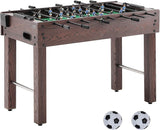 Foldable flyball table, standard size (42/48/55 inches), brown, made of plastic, metal and wood, suitable for two people to play flyball games, suitable for game room.