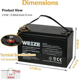 Deep Cycle AGM 12 Volt 100Ah Battery, Maintenance-Free, 3% Self-Discharge Rate, 1150A Max Discharge Current, Perfect for RV, Solar, Trolling Motor, Wind, Marine, Camping and Off-Grid System image 3