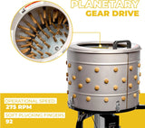 750W Chicken Plucker Poultry De-Feather Remover with 92 Soft Fingers Feather Plucking Machine 20" Drum Stainless Steel image 2