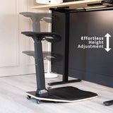 Ergonomic inclined standing desk with chair, portable height-adjustable anti-fatigue cushion, suitable for home and office, black image 2