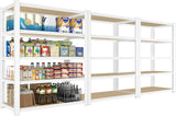 28-inch wide x 12-inch deep x 59-inch high closet storage rack - 5 layers of white metal connected shelves, adjustable heavy-duty garage shelves, practical shelf-style storage rack for kitchen storage, 4-piece set image 4