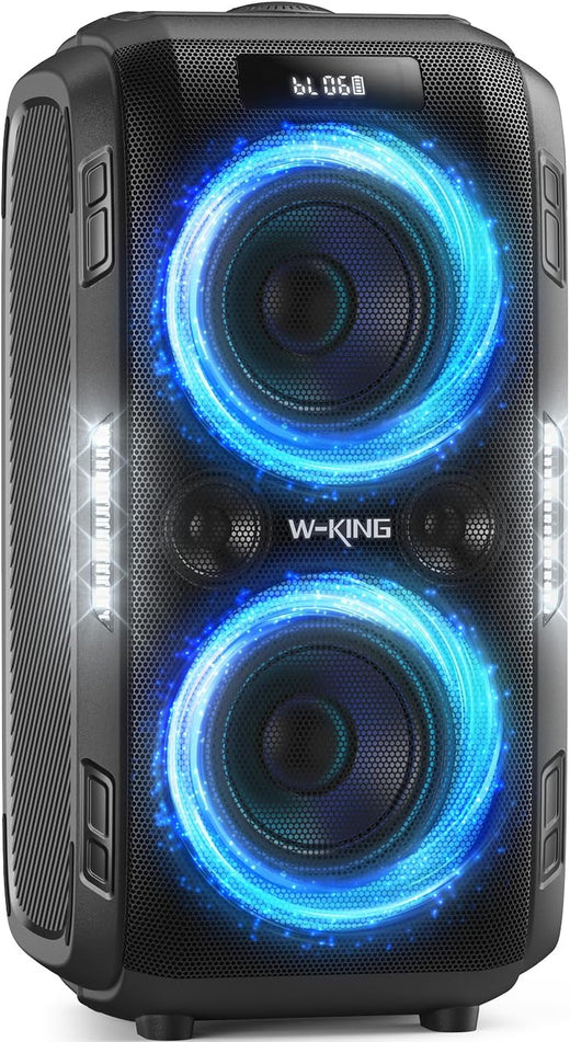Peak Party Large Bluetooth Speaker - Maximum Volume Amplifier / 12 Custom Low-End Units / Up to 125 Decibels for 6.5-inch x 2 Low-End Speakers / Deepest Bass Effect, Large Portable Wireless Speaker, IPX5 Water Resistance Rating / Microphone Jack / RJ