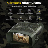 Night Vision Goggles - 4K Night Vision Binoculars with 5000mAh Rechargeable Battery, 32GB TF Card can Save Photo and Video, 3'' HD Screen for Camping & Security, Black image 3